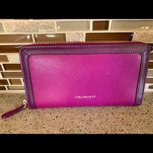 Vera Bradley Wildwood Leather Georgia Wallet Plum